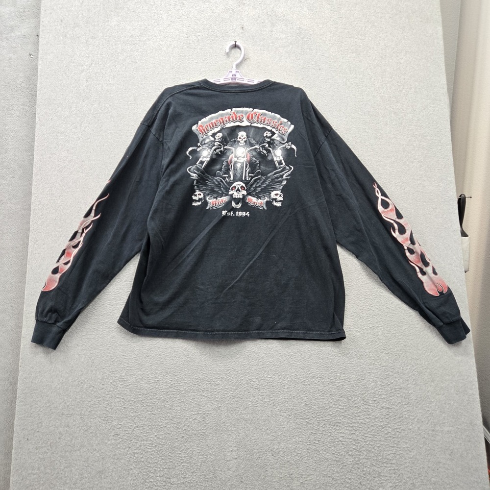 Renegade Classics Men Shirt 2XL Black Graphic Skulls Motorcycles Tee Print